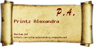 Printz Alexandra névjegykártya
